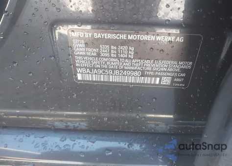 2018 BMW 530E from USA, damaged, VIN WBAJA9C59JB249980